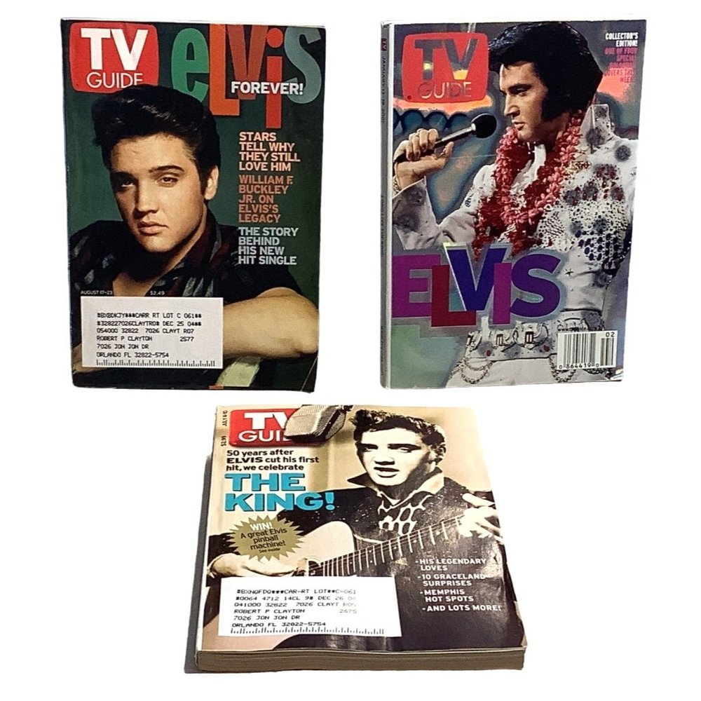 3 Ekvis Presley TV Guide King Of Rock Roll January 2001 August 2002 July 2004